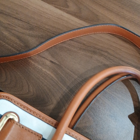 Michael Kors Striped Navy and Tan Women's Bag - Picture 4 of 16